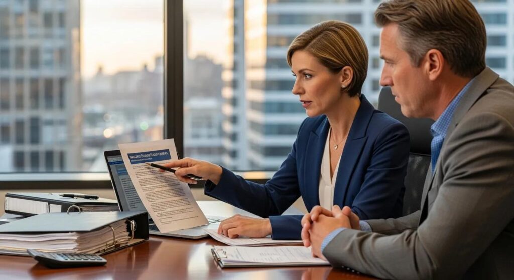 Tax advisor consulting a client about Innocent Spouse Relief options