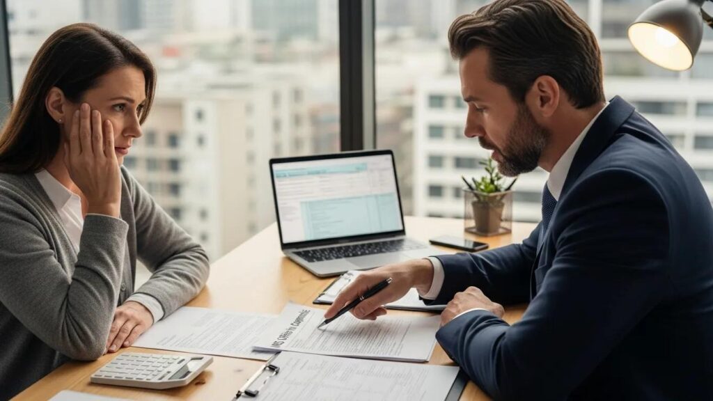 Tax consultant assisting a client with IRS Offer in Compromise